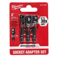 Milwaukee 48-32-5033 Power Drill Bit Extensions Shockwave Socket Adapter Set, 1/4", 1/2", 3/8"