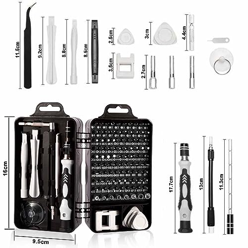 EFAITHFIX Precision Screwdriver Set, Professional 115 in 1 Magnetic Repair Tool Kit for Computer, Mobile Phone, Laptop, Tablet, Game Console, Watch, Camera, Eyeglasses, Electronics, DIY Projects, etc - size: 115 in 1
