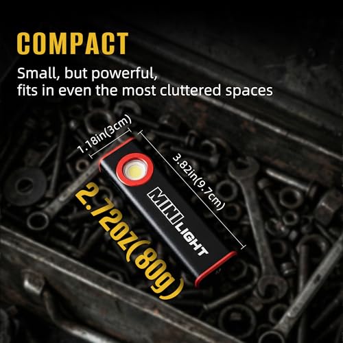 lexall 2 Pack E1 Flashlight, 1200 Lumens Magnetic Pocket EDC Flashlight