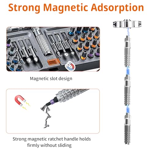 40 in 1 Magnetic Ratchet Screwdriver Set, Multi Bit DIY Magnetic Screwdriver Set with Detachable Ratchet Handle, Portable Precision Repair Tool Kit for Furniture, Electronics, Bicycle New Tools 2026 - size: 40 in 1