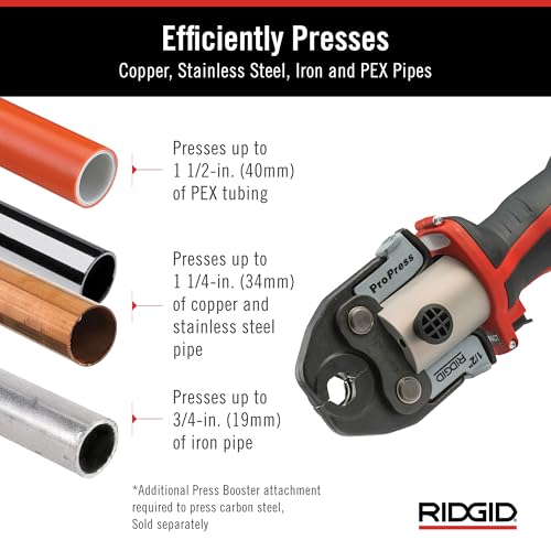 RIDGID 67193 Model RP 351 ProPress Standard Press Tool Corded Kit with Corded ProPress Tool, Press Tool Jaws (1/2" to 2"), and Case - style: Corded (no battery kit) W/ProPress Jaws (1/2" - 2" Jaws Capacity)