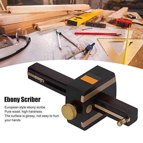 Marhynchus 8in Mortise Gauge Woodworking Marking Gauge Ebony Scribe Sign Scraper, Adjustable Screw Cutting Gauge European Woodworking Tools Painting Construction Tools, Scrapers