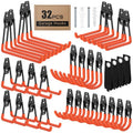 32-Pack Heavy Duty Wall Mount Garage Hooks - color: 32 Pack Orange
