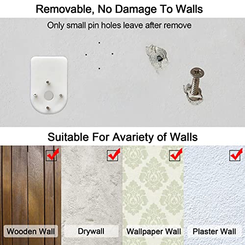 20 Kits Picture Frame Hangers Kits, Sawtooth Picture Hangers and Invisible Nail Hooks for Stucco, Brick, Drywall and Wooden Wall (Silver)