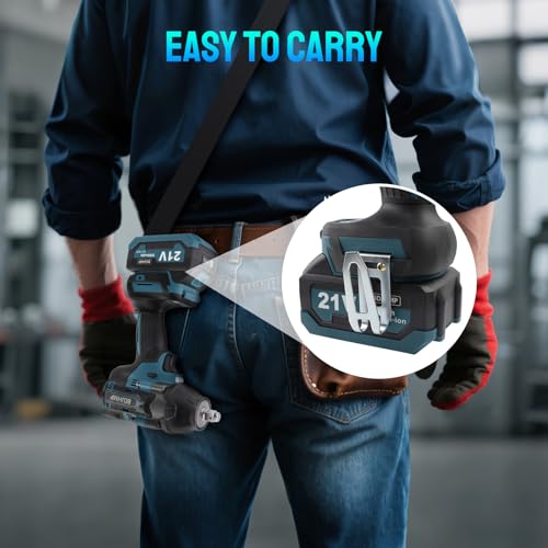 Cordless Impact Wrench 1/2 Inch, Brushless Impact Gun 1500 N.m/1106ft-lbs - color: Blue With Battery