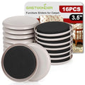 Furniture Sliders for Carpet 16 PCS - 3 1/2" - size: 3.5 inch 16 PCS