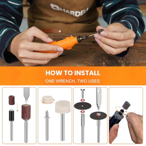 HARDELL 508PCS Rotary Tool Accessories Kit for Sanding Cutting Polishing - color: Orange