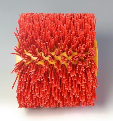 Signi Abrasive nylon bristle Burnishing Brush Drum Drawing Wheel for polishing wood (80 grit red)