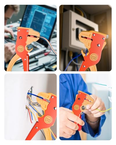VCELINK Automatic Quickstrip Wire Stripper & Cutter 2-in-1, Red - color: Orange