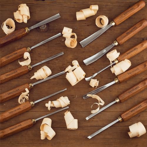 12-Piece Wood Carving Chisel Tools Set, Sharp CR-V Steel Blades - size: 12PCS Carving Chisel