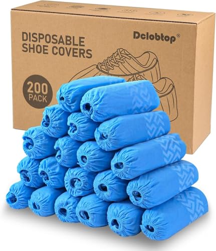 Shoe Covers Disposable Non Slip - 200 Pack Shoe Boot Covers, Durable Shoe Booties for Shoe Covers, Breathable Shoe & Boot Covers,Shoe Covers Suits 11 US Men and 12 US Women - size: Blue Set of 200(L)