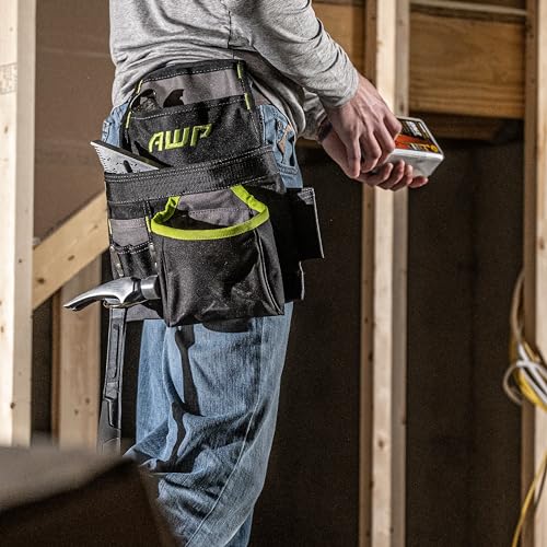 AWP Tool Pouch, Electrician Tool Pouch, Premium, Professional Multi-Pocket Organizer - size: 3 Pack, style: 9 Pocket Tool Pouch