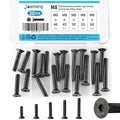 M8 x 40mm 45mm 50mm 55mm 60mm Flat Head Hex Socket Cap Screws Countersunk Bolts, 10.9 Grade Alloy Steel, Black Oxide Finish, Metric Allen Drive, Fully Threaded, Assortment Kit 20Pcs - size: M8 x 40/45/50/55/60 mm