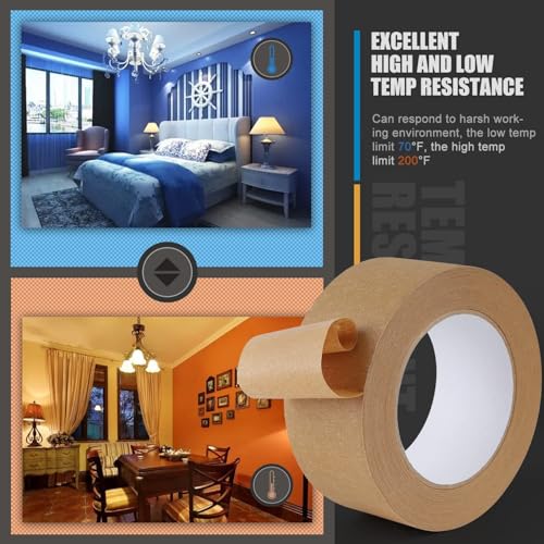 Lichamp Wide Brown Painters Tape 2 inch, 1pc Medium Adhesive Brown Masking Tape, 1.95 inches x 55 Yards - size: 2 inch