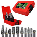 Carbide Burr Set 1/4" Shank 10-Pc Double Cut Die Grinder Bits Metal | Milling, carving and deburring hard wood and metal