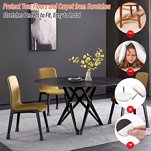 Ezprotekt 24Pcs Chair Sliders for Carpet, Square Chair Glides for Carpet - size: S-Black