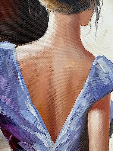 zoinart Hand Painted Abstract Vertical Canvas Wall Art 28x40 Inches Musical Girl Modern 3D Wall Paintings Framed Contemporary Art for Home Decorations Wall Decor Ready to Hang - color: YH-R101