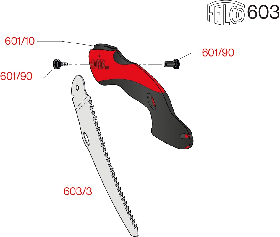 FELCO 603 Folding Pruning Saw – Curved Pull-Stroke Saw for Tree Trimming & Elevated Cut | Tree Branch Cutter | Folding Handsaw with Chrome-Plated 8" Blade, Non-Slip Handle, Blade Lock, Swiss Precision