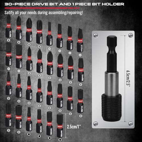 64-Piece 1/4" Drive Impact Socket Wrench Driver-Bits Set, Cr-V Metric&SAE Deep and Shallow Socket Set, S2 Power Bits with Quick-Release Ratchet Handle, Universal Joint, Bit Holder, Power Drill Adapter - style: 1/4" | 64-Piece Socket & Bit Set