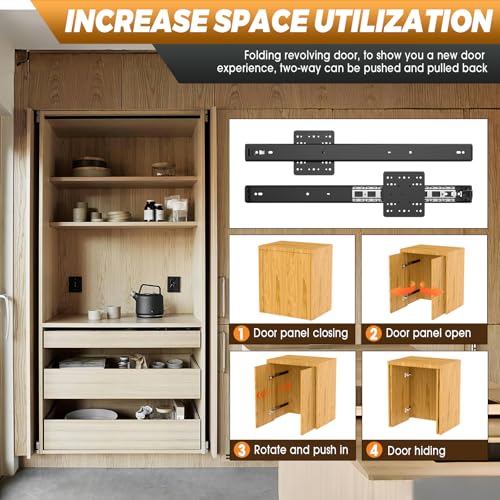 Pocket Door Slides,Cabinet Pocket Door Slide,for Cabinet Door(2PCS,12in) - size: 12 Inch, style: 2PCS