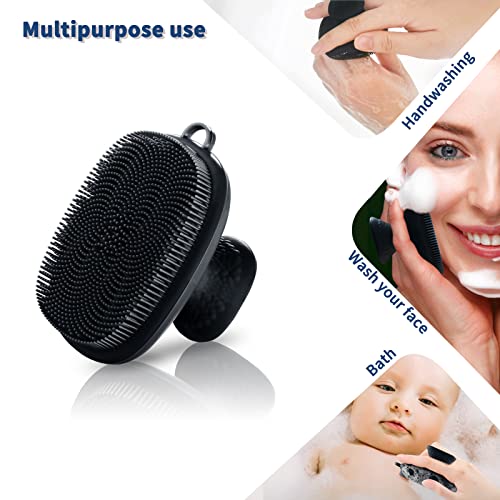 Face Scrubber, Silicone Face Scrubber for Men Facial Cleansing Brush Silicone Face Wash Brush Manual Waterproof Cleansing Skin Care Face Brushes for Exfoliating- Black - color: Black