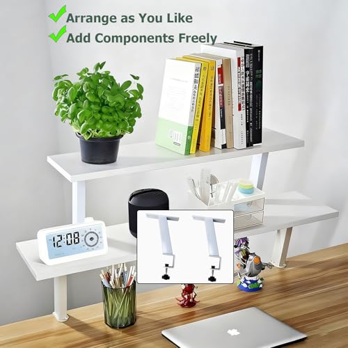 2pcs Desk Clamp Bracket, 7.87'' Heavy Duty Floating Table Height Extender