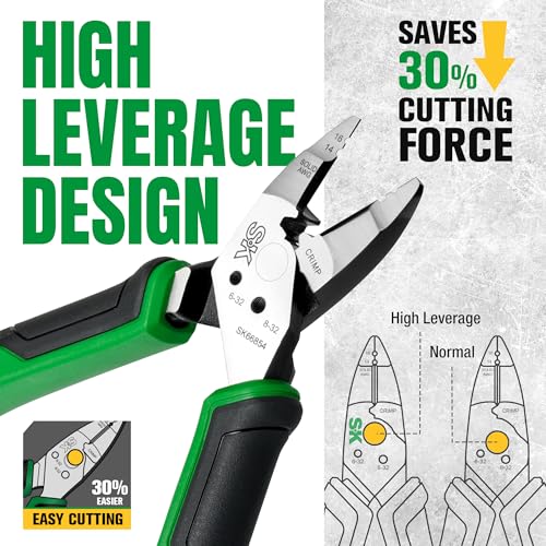 SK 7'' Multi-Use Side Cutters, 5-IN-1 Diagonal Cutting Pliers, CR-V Steel - style: Multi-Use Diagonal Pliers