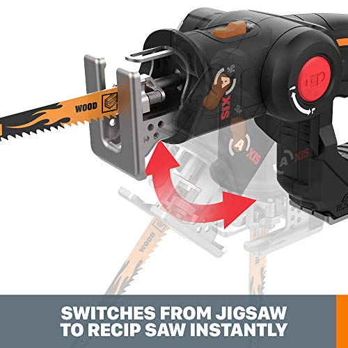 WORX Cordless Reciprocating Saw & Jigsaw, 20V 3/4-Inch 2-in-1, WX550L.9 - style: Battery + Charger Not Included