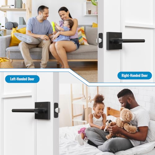 HOSOM Interior Privacy Door Handle,Keyless Lockset,Matte Black Knob,1 Pack - color: Matte Black