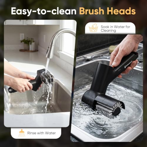 Electric Grill Cleaner Brush for Outdoor Grill with SS Rotary Head, 3 Speed