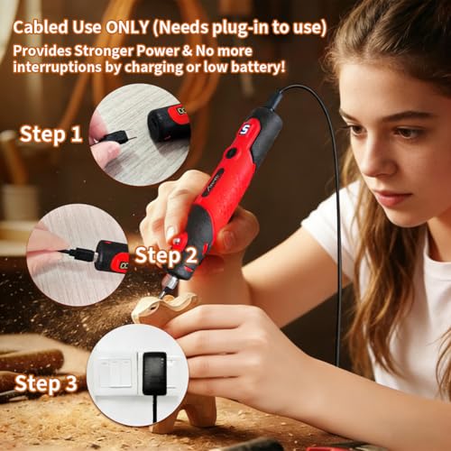 Corded Rotary Tool Electric Detail Sander Small Grinder Pen Kit