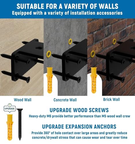LEOPO 6 Inch Heavy Duty Floating Shelf Bracket, 4 Pack Hidden L Bracket - color: black-4 pack, size: 6 Inch