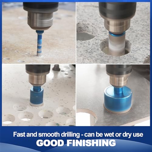 Tile Hole Saw Kit Diamond- BRSCHNITT 11pcs Diamond Core Drill Bit for Porcelain Tile Ceramic Marble Granite Drilling Triangle Shank - size: 6/8/10/25/28/32/35/45/50/65D+20F