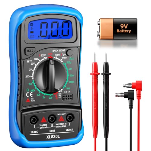 ANENG Digital Multimeter with Case, AC/DC Voltmeter, Ammeter and Ohmmeter - color: Blue