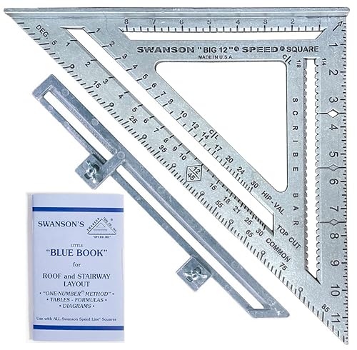 Swanson Tool Co S0107 "Big 12" 12-Inch Speed Square Layout Tool with Blue Book - size: 12 inch, style: 12" Speed Square