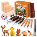 Wood Carving Kit for Beginners-Whittling Kit with Wood Blocks and Paint Set - color: Christmas