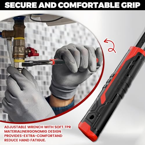 2 Pack 8" & 12" Self-Adjusting Pipe Wrench Set - color: 8”+12”