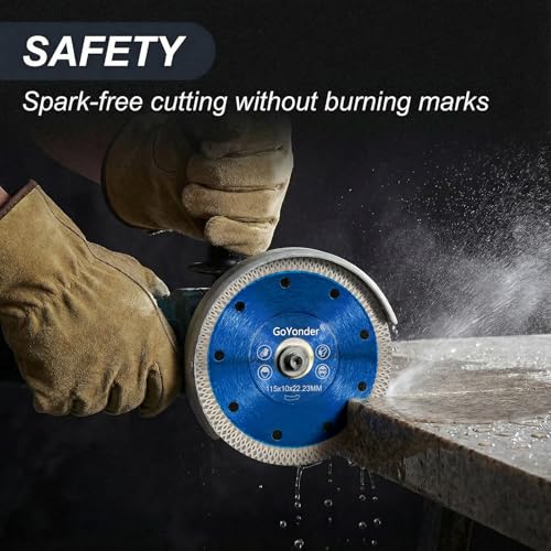 GoYonder 4.5 Inch Tile Blade, Super Thin Diamond Saw Blade for Cutting Porcelain Tiles, Granite Marble Ceramics (4.5") - size: 4.5"-Blue