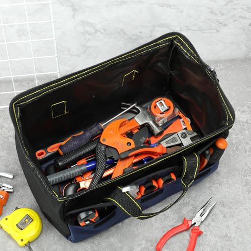 Sanwuta 3 Pack 16 Inch Tool Bags, Classic, Black Red, Blue, Yellow - color: Black Red, Blue, Yellow, size: 16 Inch, style: Classic