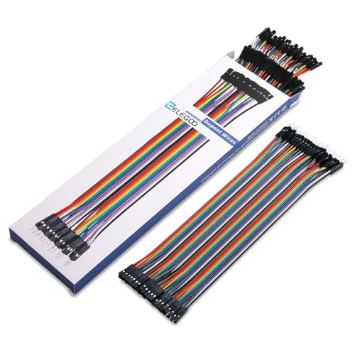 ELEGOO 120pcs Multicolored Dupont Wire M-F, M-M, F-F for Breadboard Jumper