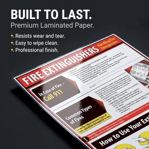 ComplyRight Fire Extinguisher Poster, 18" x 24", Safety Signs for Workplace - color: Fire Extinguisher Poster