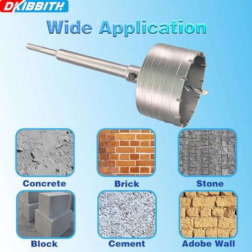 2" Concrete Hole Saw, 50mm Tungsten Steel Core Bit for Cinder Block, Brick, Rock, Plank Walls for Pipes or mini Split Lines, with SDS Plus Shank and 2 Center Positioning Drill Bits. - size: 2 in