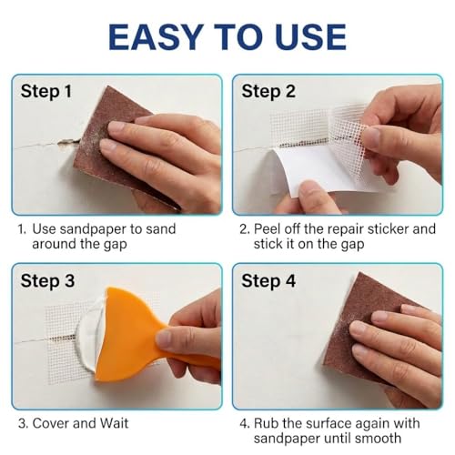 16Pcs Drywall Repair Kit, 4/6/8 Inch Self Adhesive Aluminum Mesh