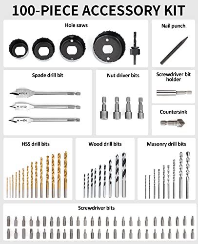 AVID POWER Drill & Driver Bit Set, 100 Pcs Combo Kit with Storage Case-Red