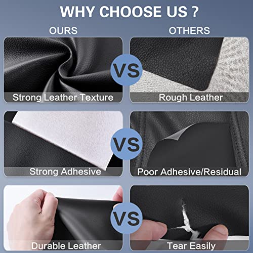 Leather Repair Tape, Self Adhesive Leather Repair Patch Kit Black - color: Black, size: 16x 63inch