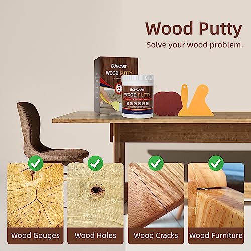 Boncart Wood Filler, 9.87 OZ White Wood Putty - color: 9.87OZ White