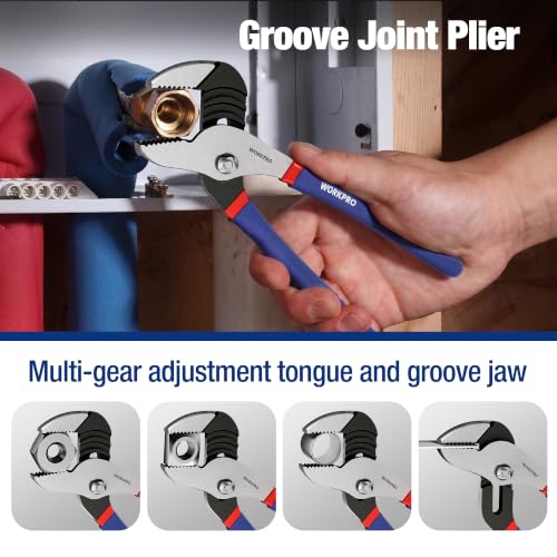 WORKPRO 7-Piece Pliers Set, Pliers Tool Set with Comfort Grip, Blue - color: Blue