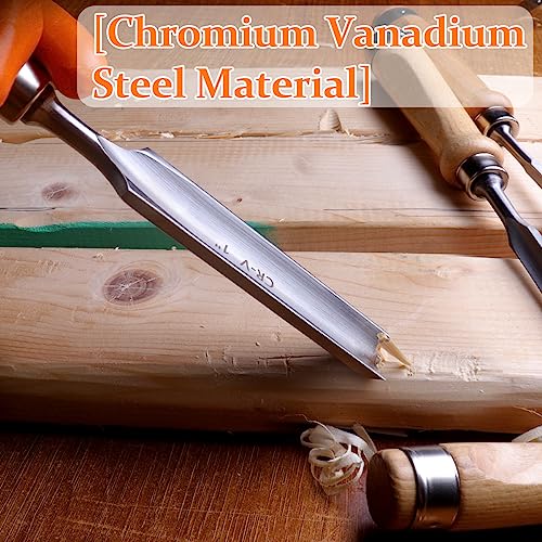 Atoplee Wood Carving Gouge Chrome Vanadium Steel Semi-Circular Carpenter Woodworking Chisel (12mm(1/2")) - size: Semi-Circular-12mm(1/2")