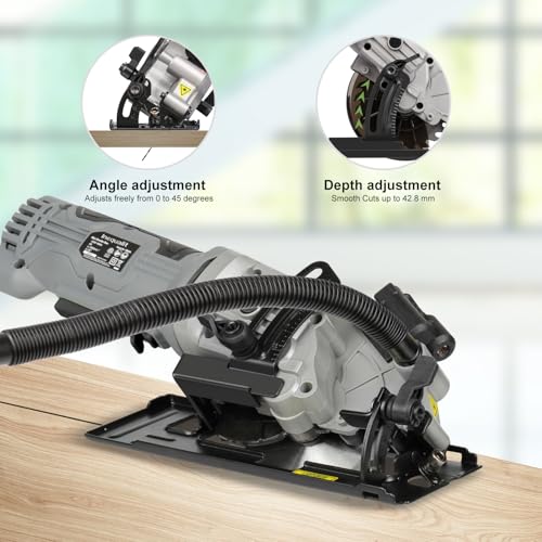 4A Mini Circular Saw Corded Compact Saw with Laser Guide - style: Corded 4A