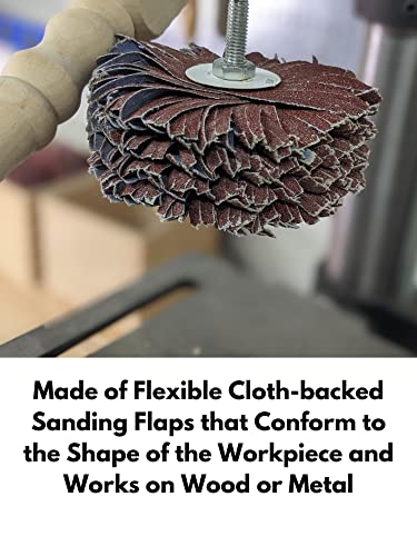 LINE10 Tools 4-inch Sanding Mop Kit, Moulding Flap Wheel Sander for Drill, 80, 120, 240 Grit Mop Sanders Brush, 1/4" Shank, Abrasive Flapper Sander for Woodworking, Contours, Finishing, Pack of 3 - style: 80 | 120 | 240 Grit
